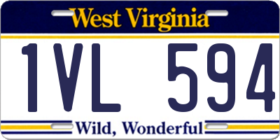 WV license plate 1VL594
