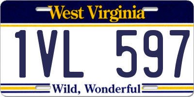 WV license plate 1VL597