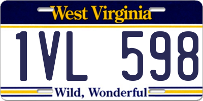 WV license plate 1VL598