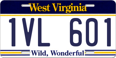 WV license plate 1VL601