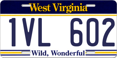 WV license plate 1VL602