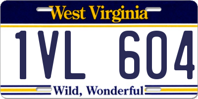 WV license plate 1VL604