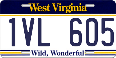 WV license plate 1VL605
