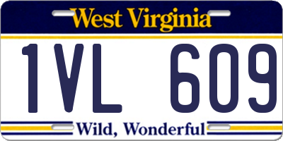 WV license plate 1VL609