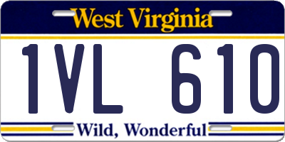 WV license plate 1VL610