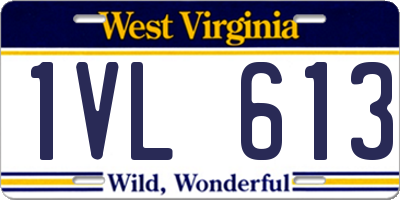 WV license plate 1VL613