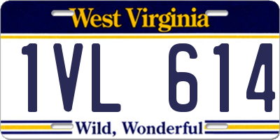 WV license plate 1VL614