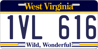 WV license plate 1VL616