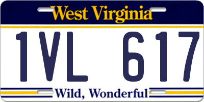 WV license plate 1VL617