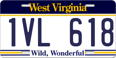 WV license plate 1VL618