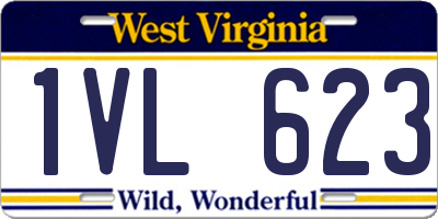 WV license plate 1VL623