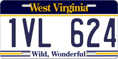 WV license plate 1VL624