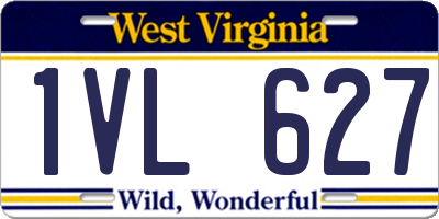 WV license plate 1VL627