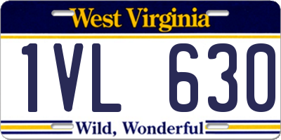 WV license plate 1VL630