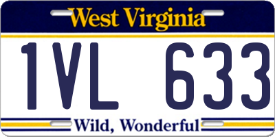 WV license plate 1VL633