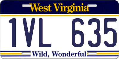 WV license plate 1VL635