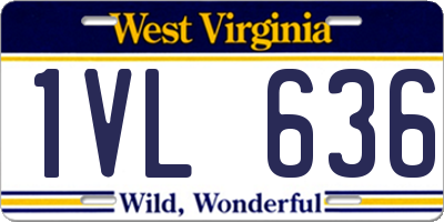 WV license plate 1VL636