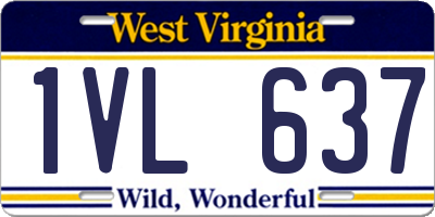 WV license plate 1VL637
