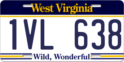 WV license plate 1VL638