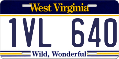 WV license plate 1VL640
