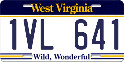 WV license plate 1VL641