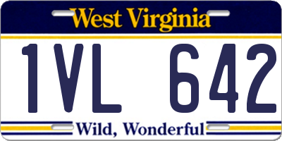 WV license plate 1VL642