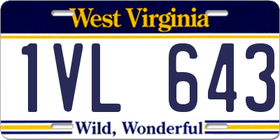 WV license plate 1VL643