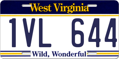 WV license plate 1VL644