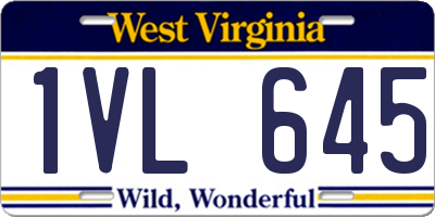 WV license plate 1VL645