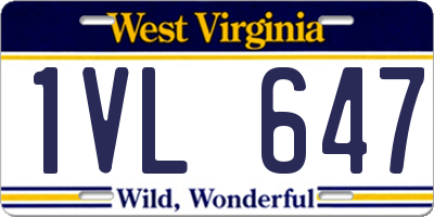 WV license plate 1VL647