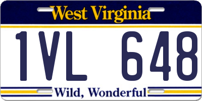 WV license plate 1VL648