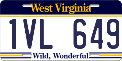 WV license plate 1VL649