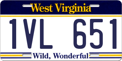 WV license plate 1VL651