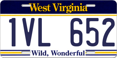 WV license plate 1VL652