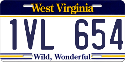 WV license plate 1VL654