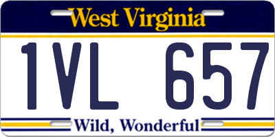 WV license plate 1VL657