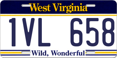 WV license plate 1VL658