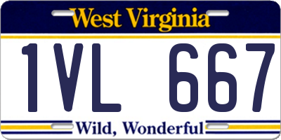 WV license plate 1VL667