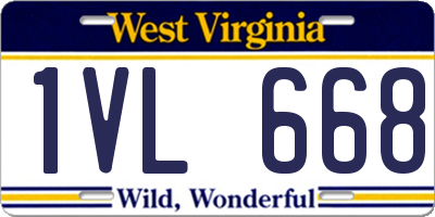 WV license plate 1VL668