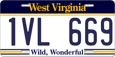 WV license plate 1VL669