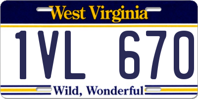 WV license plate 1VL670