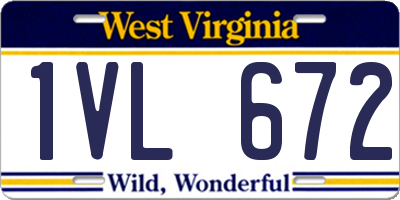WV license plate 1VL672