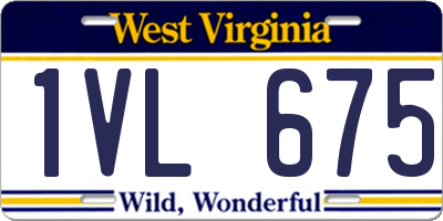 WV license plate 1VL675