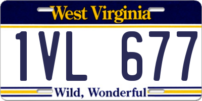 WV license plate 1VL677