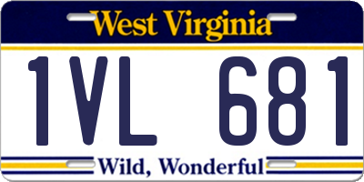 WV license plate 1VL681