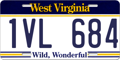 WV license plate 1VL684