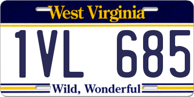 WV license plate 1VL685