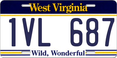 WV license plate 1VL687