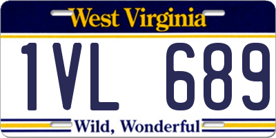 WV license plate 1VL689