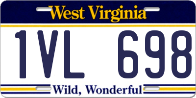 WV license plate 1VL698
